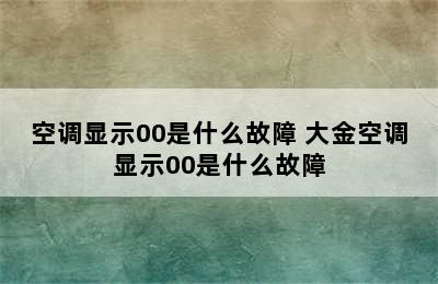 空调显示00是什么故障 大金空调显示00是什么故障